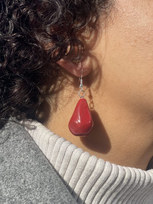 Red Stone Earrings - Image 2