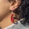 Red Swirl Earrings - Image 3