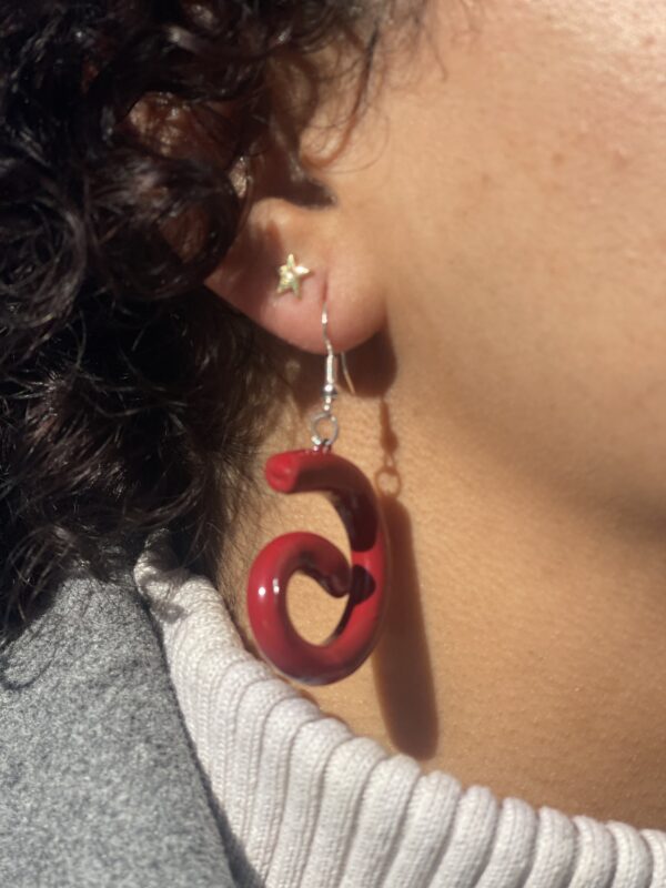 Red Swirl Earrings