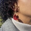 Red Wavy Small Earrings - Image 2