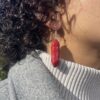 Red Long Stone Earrings