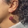 Burgundy Stone Earrings