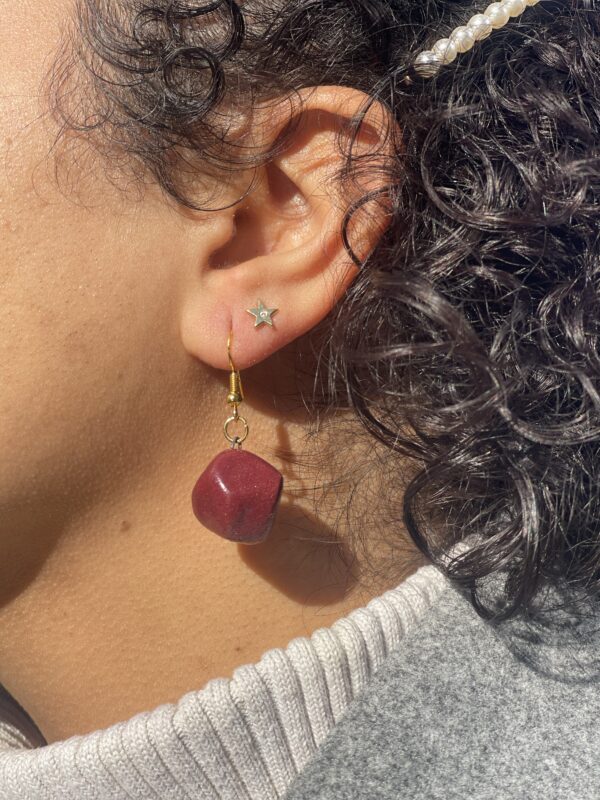 Burgundy Stone Earrings