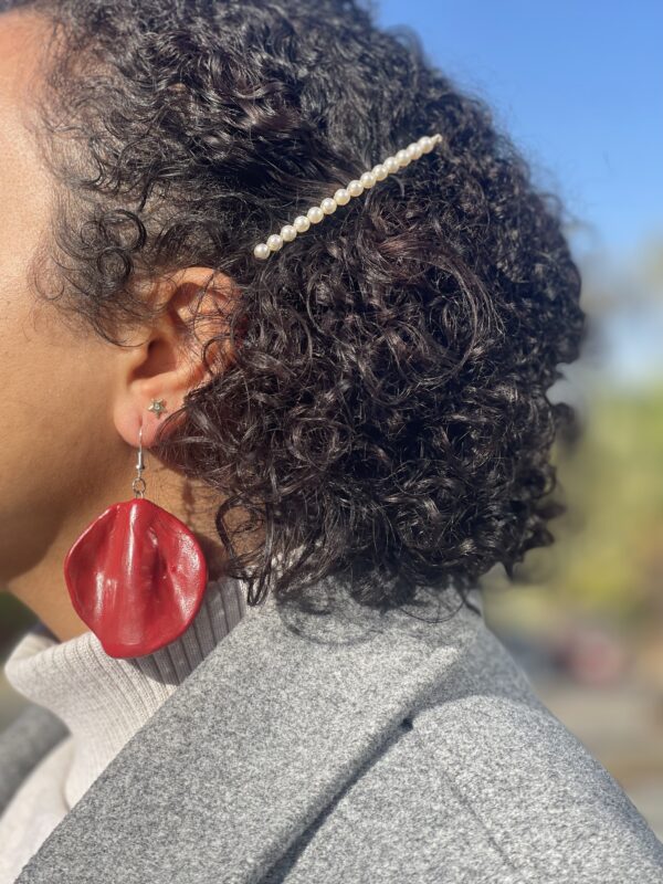 Red Wavy Earrings - Image 5