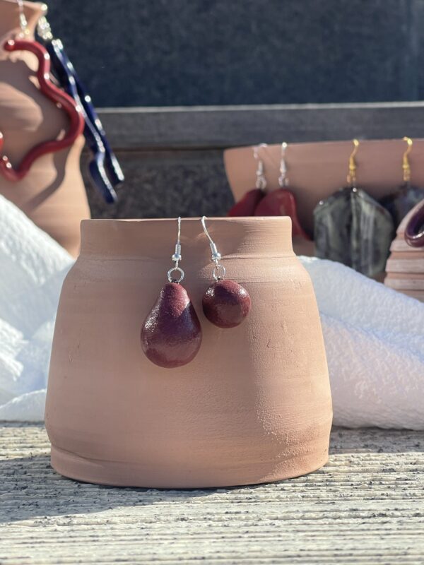 Burgundy Water Drops Earrings